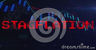 Image of stagflation text in red over graph processing data Stock Photo