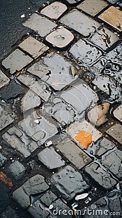 an image of a street that is covered in cobblestones Stock Photo