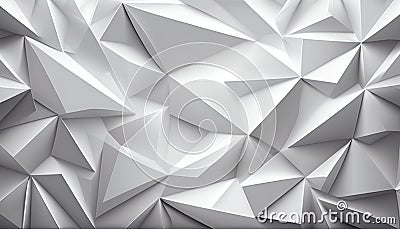 White Lowpoly Geomtric Triangle Textured Background | Generative AI Stock Photo