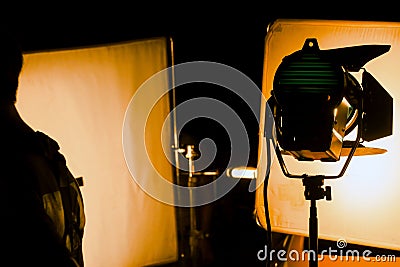 Image of studio lighting setup Stock Photo