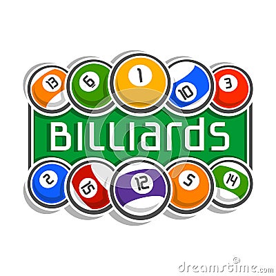 The image on the subject of billiards Vector Illustration