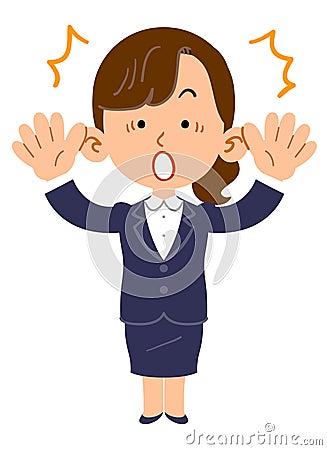 Surprised business woman _ whole body Vector Illustration