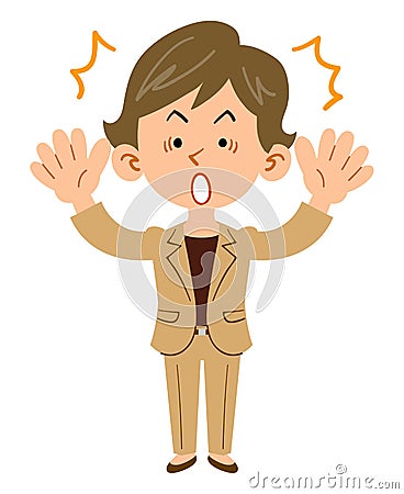 Surprised business woman _ whole body Vector Illustration