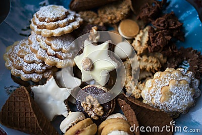 Image of tasty cookies on plate. Stock Photo