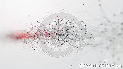 The image is a three-dimensional representation of a neural network Stock Photo