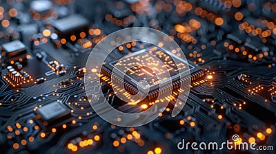 Digital Matrix: Futuristic High-Tech Background with Binary Code Stock Photo