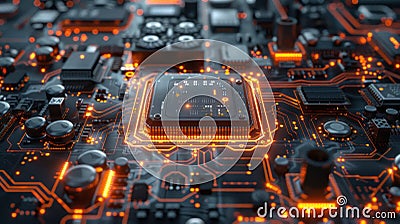 Digital Matrix: Futuristic High-Tech Background with Binary Code Stock Photo