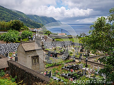 Image of tropical grave yard on island Editorial Stock Photo