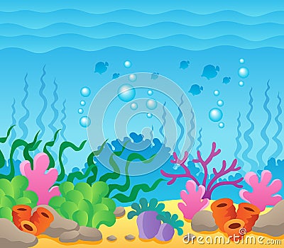 Image with undersea theme 1 Vector Illustration