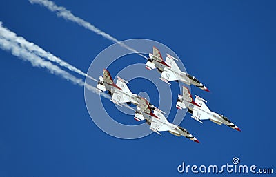 USAF Thunderbirds flying in formation Editorial Stock Photo
