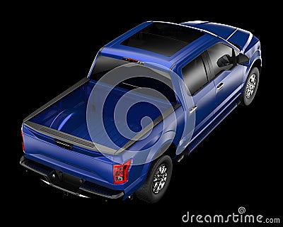 Pick-Up Truck isolated on background. 3d rendering - illustration Cartoon Illustration