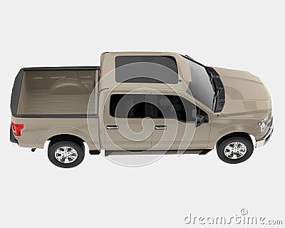 Pick-Up Truck isolated on background. 3d rendering - illustration Cartoon Illustration