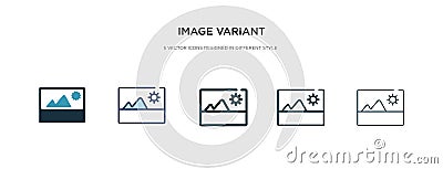 Image variant icon in different style vector illustration. two colored and black image variant vector icons designed in filled, Vector Illustration