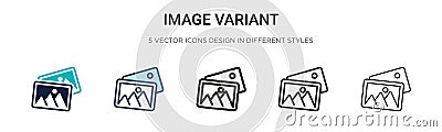 Image variant icon in filled, thin line, outline and stroke style. Vector illustration of two colored and black image variant Vector Illustration