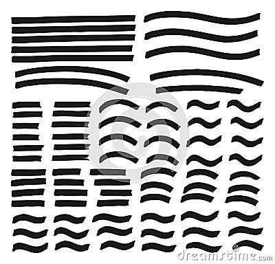 Tagging Marker Medium Lines Curved Lines Wavy Lines High Detail Abstract Vector Background Set 155 Vector Illustration