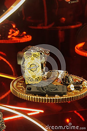 Image of the Versace boutique in the Vittorio Emanuele II Gallery, Milan Editorial Stock Photo