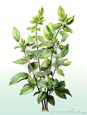 Mint - A Plant With Green Leaves Stock Photo