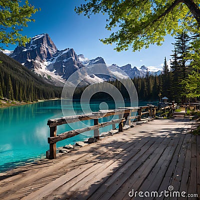 The Emerald Lake Lodge is a UNESCO World Heritage site. Stock Photo