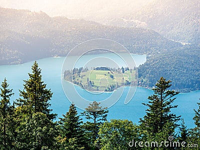 Image of the Walchensee a lake in Bavaria, Germany Stock Photo