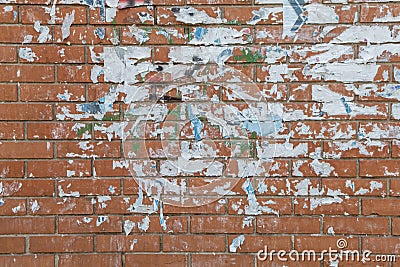 Weathered Red Brick Wall Close Up Stock Photo