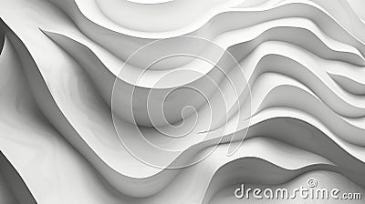 The image is a white wavy surface with soft shadows. It looks like a 3D rendering of a parametric surface Stock Photo