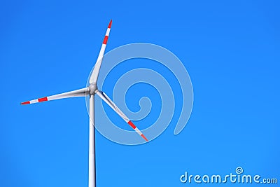 Wind energy detail blue sky Stock Photo