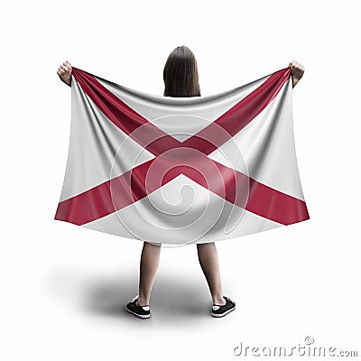 Women and Alabama flag Stock Photo