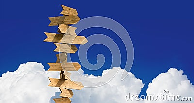 wooden signposts against the sky Stock Photo