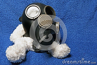 Image of wool bear gasmask Stock Photo