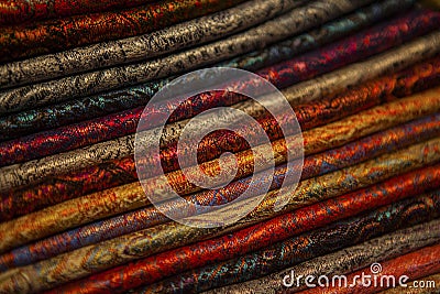 Image of wool and silk scarfs Stock Photo