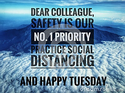 Image with wordings or quotes for happy tuesday Stock Photo
