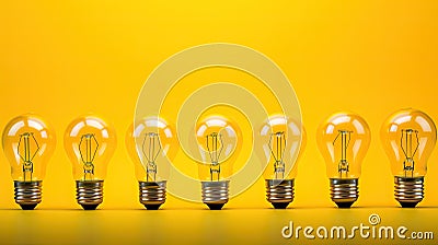 image yellow background light bulb Cartoon Illustration