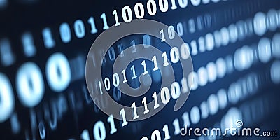 Close-up of illuminated binary code display Stock Photo