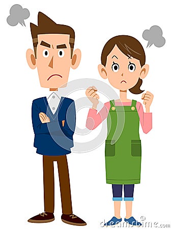 Anger of a young couple Vector Illustration