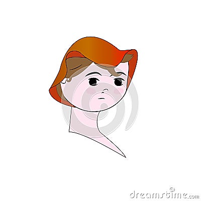 Image of a young girl`s face Vector Illustration