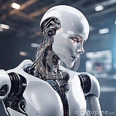 Artificial intelligence technology robot, modern robots of the future v2 Stock Photo