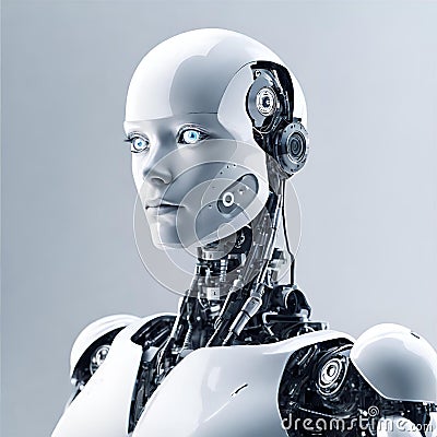 Artificial intelligence technology robot, modern robots of the future v1 Stock Photo