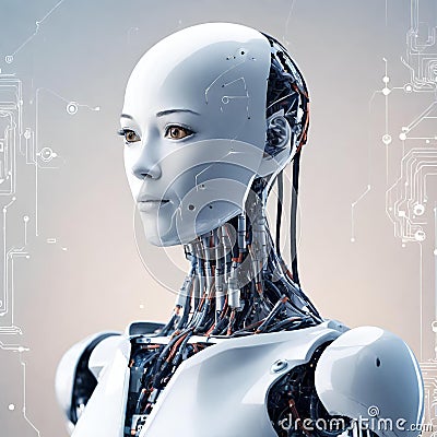 Artificial intelligence technology robot, modern robots of the future Stock Photo