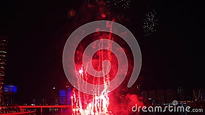 Imagen de cerca de vibrantes y coloridos fuegos artificiales con alto contraste - Año Nuevo - Día Nacional - Día de la Independen almacen de video Imagen de cerca de vibrantes y coloridos fuegos artificiales con alto contraste - Año Nuevo - Día Nacional - Día de la Independen almacen de video