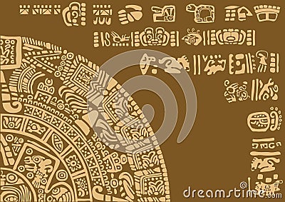 Calendar fragment of ancient civilizations. Vector Illustration