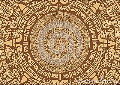 Ancient Mayan Calendar Vector Illustration