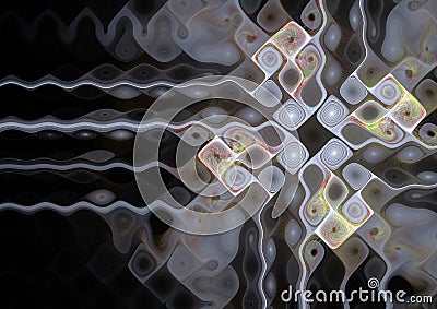 Collision spaces - Abstract Colorful Shape 3D Illustration Stock Photo