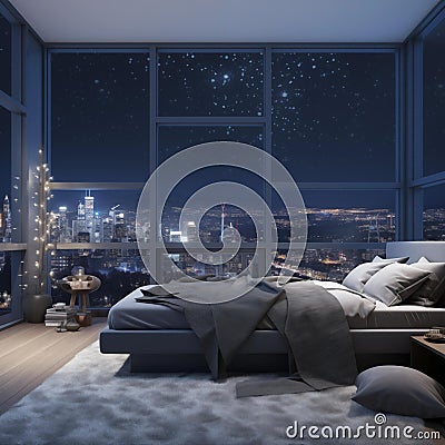 Images generated from AI, interior images of bedrooms, living rooms, Stock Photo