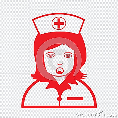 Nurse Face emotion Icon Illustration sign design Vector Illustration