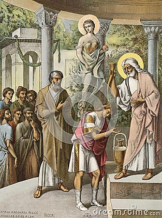 The anointing of king David. Stock Photo