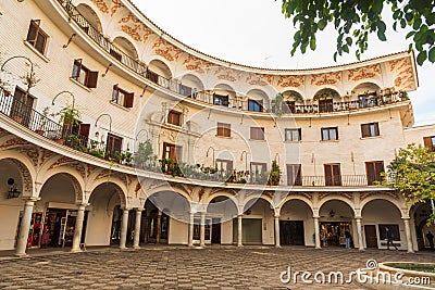 Courtyard of the Plaza del Cabildo Seville Spain Editorial Stock Photo