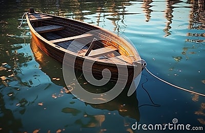 beautiful boat on the water of the sea Stock Photo