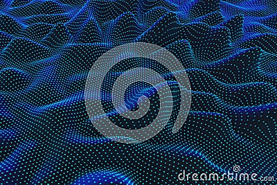 An imaginary 3d rendering of a network system with geometric node points Stock Photo