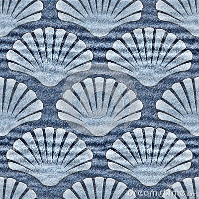 Imaginary decorative seashells - Interior Design wallpaper Stock Photo