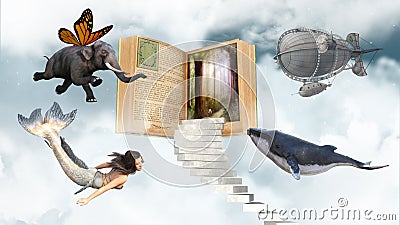 Imagination, Books, Reading, Storytime, Fun Stock Photo